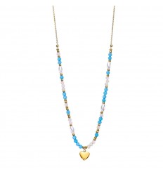 Lotus Style women necklace multicolored heart pendant LS2553-1/3