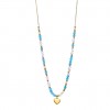 Lotus Style women necklace multicolored heart pendant LS2553-1/3