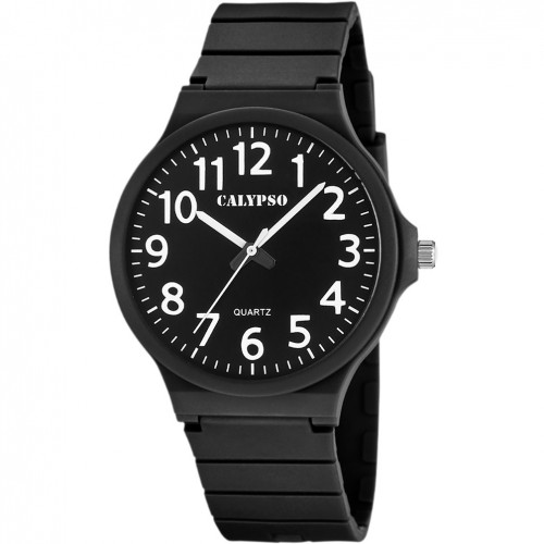 Calypso men's black Sweet Time rubber watch bracelet K5879/5