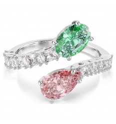 Ariana Grande x Swarovski mixed-cuts multicolor rhodium open ring