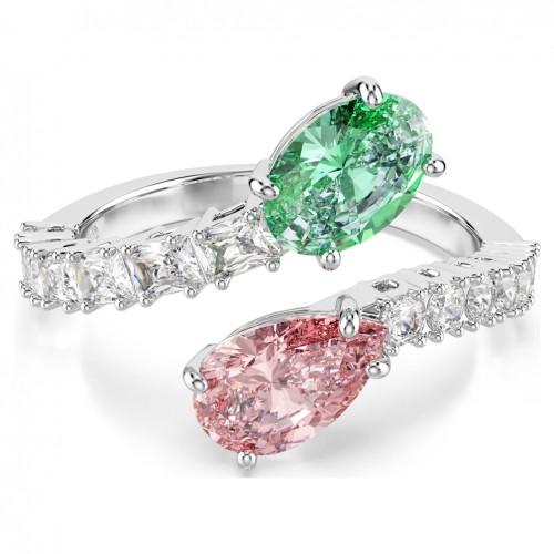 Ariana Grande x Swarovski mixed-cuts multicolor rhodium open ring