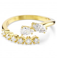 Anillo abierto Mesmera Swarovski tallas mixtas blanco bañado en oro