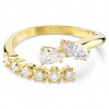 Anillo abierto Mesmera Swarovski tallas mixtas blanco bañado en oro