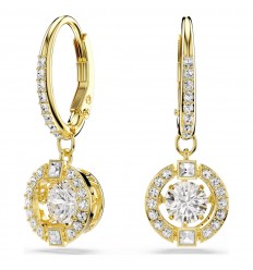 Swarovski Una Angelic earrings round cut gold tone plated 5758095