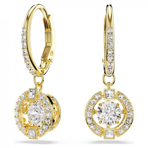Pendientes Swarovski Una Angelic talla redonda blancos tono oro 5758095