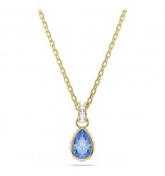 Colgante Chroma Swarovski talla pera azul acabado oro 5757786