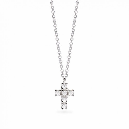 Mabina 553800 cross pendant 925 silver laboratory diamonds 0.027 ct