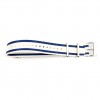 Tissot silver and blue striped NATO 19mm strap T604036886