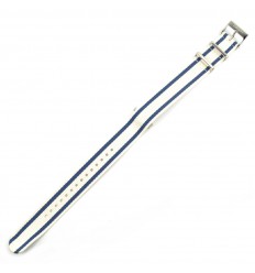 Tissot silver and blue striped NATO 19mm strap T604036886