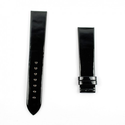 Tissot Bellflower glossy black leather XL 18mm strap T610014624