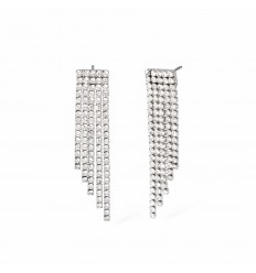 Arracades llargues acer de Kidult amb tennis de vidres blancs 861012
