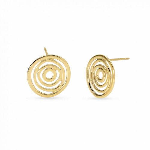 Gold-plated stainless steel swirl-shaped Kidult earrings 861117