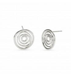 Pendientes de vórtice Kidult en acero color plateado 861118