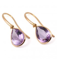 Earrings rose gold and Amethyst A19-O015A: 03