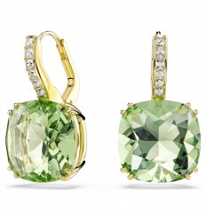 Pendientes Millenia talla cojín verdes Swarovski 5764822 baño oro 18k