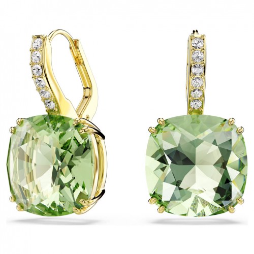 Pendientes Millenia talla cojín verdes Swarovski 5764822 bany or 18k