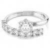 Anillo abierto Matrix Swarovski talla redonda blanco baño rodio