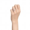 Anillo abierto Matrix Swarovski talla redonda blanco baño rodio