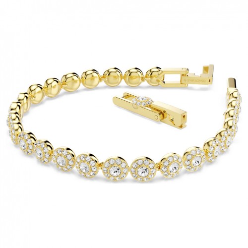 Polsera Una Angelic Swarovski talla rodona blanca acabat en or 5749386