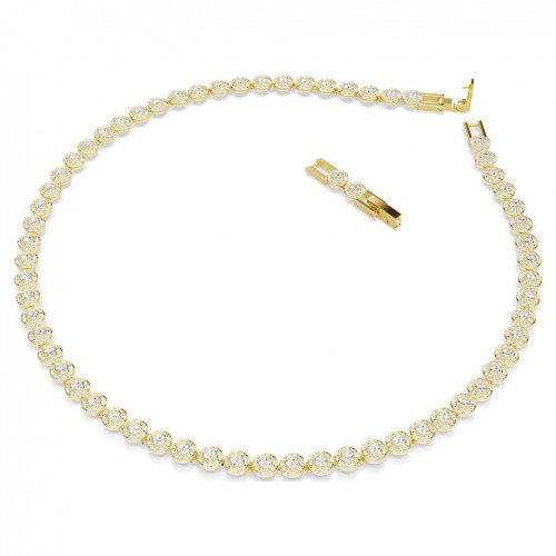 Collar Swarovski Una Angelic talla redonda blanco acabado en oro 5751560