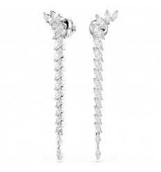 Pendientes largos Swarovski Mesmera talla marquisa blancos rodio 5748006