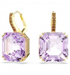Pendientes Millenia Swarovski talla cuadrada morado tono oro 5759990