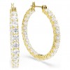 Pendientes aro Matrix Swarovski talla redonda blanco baño oro 5750620