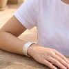 Brazalete Lotus Style LS2646-2/1 mujer acero plateado texturizado