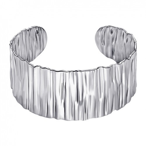 Brazalete Lotus Style LS2646-2/1 mujer acero plateado texturizado