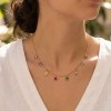 Collar Lotus Style LS2660-1/1 mujer acero dorado circonitas multicolor