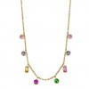 Collar Lotus Style LS2660-1/1 mujer acero dorado circonitas multicolor