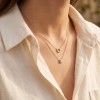 Collar Lotus Style LS2736-1/2 mujer acero dorado doble cadena