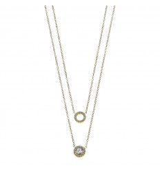 Collar Lotus Style LS2736-1/2 mujer acero dorado doble cadena