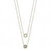 Collar Lotus Style LS2736-1/2 mujer acero dorado doble cadena
