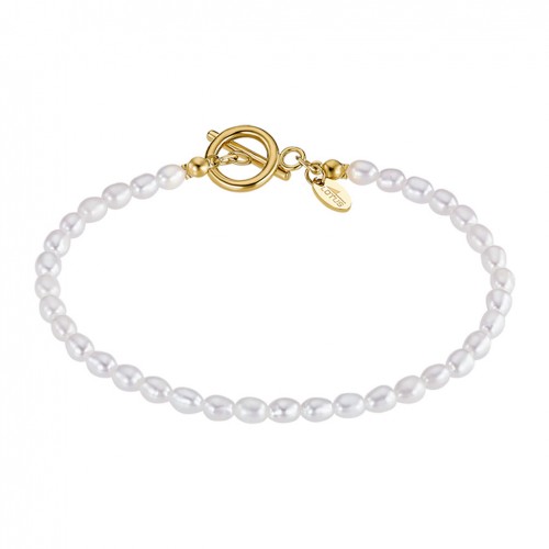 Pulsera Lotus Style LS2790-2/2 mujer acero dorada con perlas
