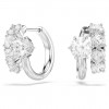 Pendientes de aro Matrix talla redonda blancos baño rodio 5753572