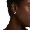 Pendientes de aro Matrix talla redonda blancos baño rodio 5753572