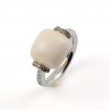 Ring rose gold white gold diamonds and Coral A5544