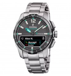 Rellotge Festina Connected D F23000/J híbrid titani negre amb corretja turquesa