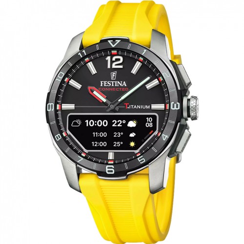 Rellotge Festina Connected D F23000/K híbrid titani negre amb corretja groga