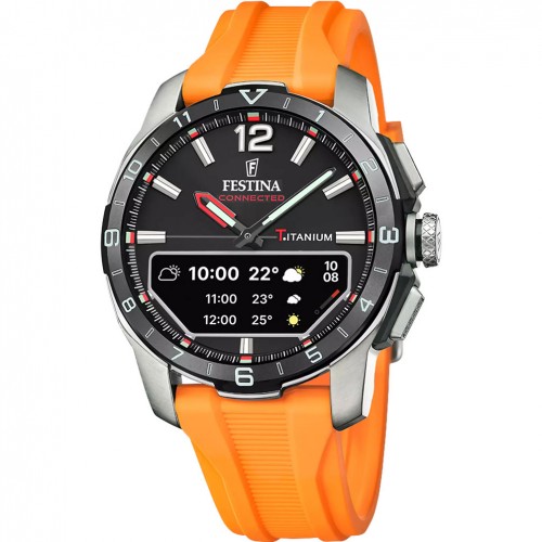 Rellotge Festina Connected D F23000/P híbrid titani negre amb corretja taronja