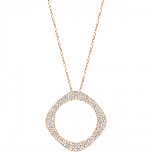 Swarovski Vio 5139555 transparent crystal rose gold-tone necklace 42 cm