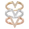 Swarovski Delta 5140847 three-ring set crystal gold rose gold rhodium