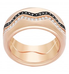 Anillo Swarovski Demi 5153294 cristal negro y transparente oro rosa
