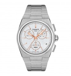 Reloj Tissot PRX T1374171103100 cronógrafo cuarzo acero 41 mm plateado