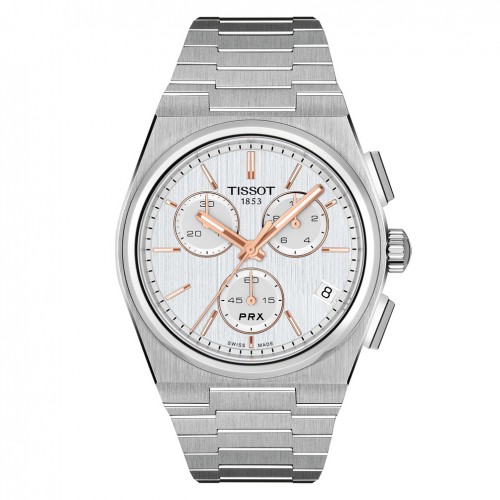 Reloj Tissot PRX T1374171103100 cronógrafo cuarzo acero 41 mm plateado
