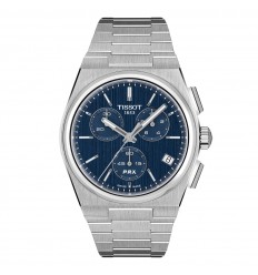 Reloj Tissot PRX T1374171104100 cronógrafo cuarzo acero 41 mm esfera azul