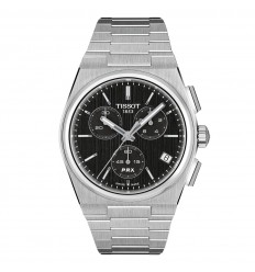 Reloj Tissot PRX T1374171105100 cronógrafo cuarzo acero 41 mm esfera negra