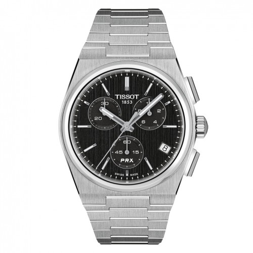 Tissot PRX T1374171105100 quartz chronograph steel watch 41 mm black dial