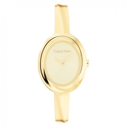 Reloj Calvin Klein 25100056 Twisted Bezel dorado mujer 26 mm